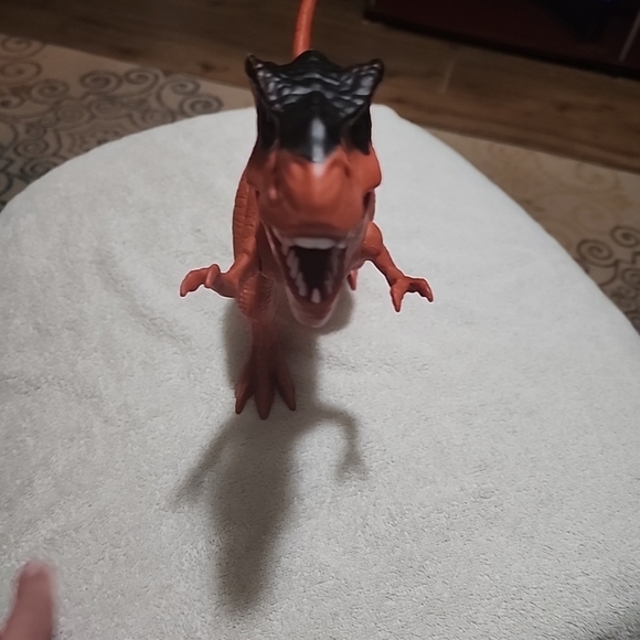 T Rex Toy Dinosaur 12 X 15” Growling Mouth and Red Eyes Light Up Sound Untested - Picture 3 of 6